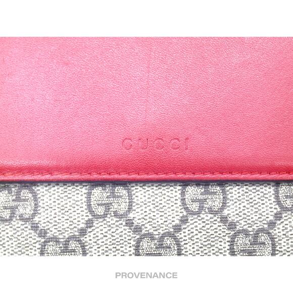 🔴 Gucci Trifold Snap Wallet - GG Supreme Red/Pink - Picture 6 of 11